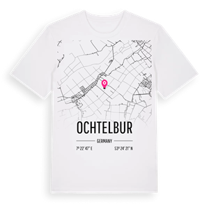 Ochtelbur karta t-shirt – ekologisk bomull t-shirt från Pinshirt