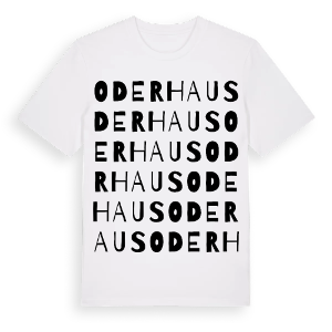 Oderhaus ordlek t-shirt – ekologisk bomull t-shirt från Pinshirt
