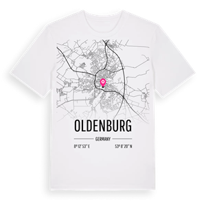 Oldenburg karta t-shirt – ekologisk bomull t-shirt från Pinshirt