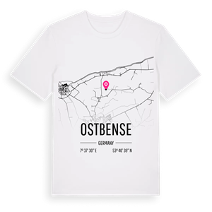 Ostbense karta t-shirt – ekologisk bomull t-shirt från Pinshirt