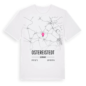 Ostereistedt karta t-shirt – ekologisk bomull t-shirt från Pinshirt