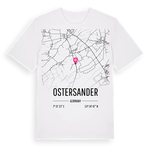 Ostersander karta t-shirt – ekologisk bomull t-shirt från Pinshirt