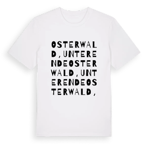 Osterwald, Unterende ordlek t-shirt – ekologisk bomull t-shirt från Pinshirt