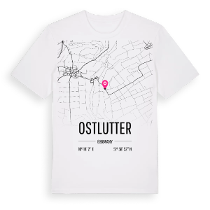 Ostlutter karta t-shirt – ekologisk bomull t-shirt från Pinshirt