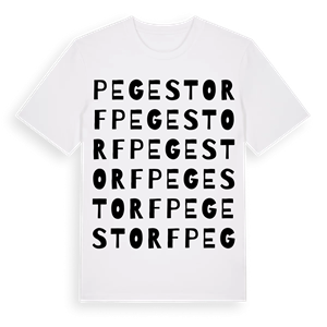 Pegestorf ordlek t-shirt – ekologisk bomull t-shirt från Pinshirt