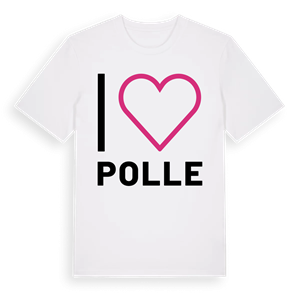 Jag älskar Polle t-shirt stort tryck – ekologisk bomull t-shirt från Pinshirt