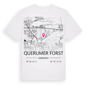 Querumer Forst karta t-shirt – ekologisk bomull t-shirt från Pinshirt