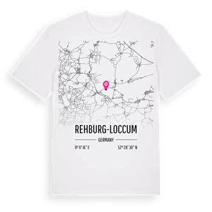 Rehburg-Loccum karta t-shirt – ekologisk bomull t-shirt från Pinshirt