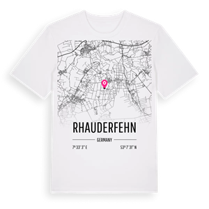 Rhauderfehn karta t-shirt – ekologisk bomull t-shirt från Pinshirt