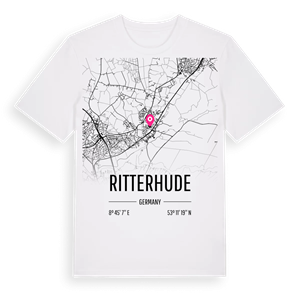 Ritterhude karta t-shirt – ekologisk bomull t-shirt från Pinshirt