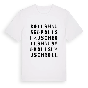 Rollshausen ordlek t-shirt – ekologisk bomull t-shirt från Pinshirt