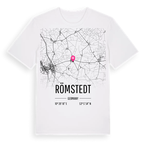 Römstedt karta t-shirt – ekologisk bomull t-shirt från Pinshirt