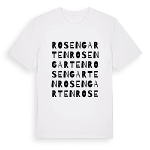 Rosengarten ordlek t-shirt – ekologisk bomull t-shirt från Pinshirt
