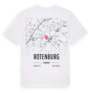 Rotenburg karta t-shirt – ekologisk bomull t-shirt från Pinshirt