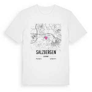 Salzbergen karta t-shirt – ekologisk bomull t-shirt från Pinshirt
