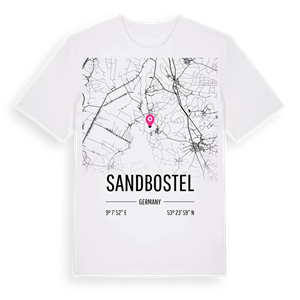 Sandbostel karta t-shirt – ekologisk bomull t-shirt från Pinshirt