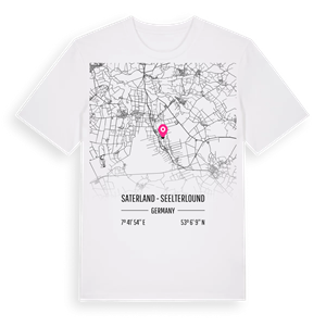 Saterland - Seelterlound karta t-shirt – ekologisk bomull t-shirt från Pinshirt
