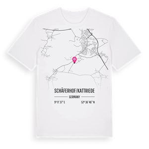 Schäferhof/Kattriede karta t-shirt – ekologisk bomull t-shirt från Pinshirt