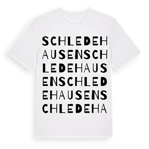 Schledehausen ordlek t-shirt – ekologisk bomull t-shirt från Pinshirt