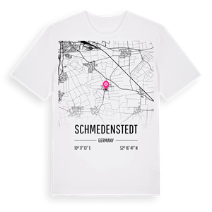Schmedenstedt karta t-shirt – ekologisk bomull t-shirt från Pinshirt