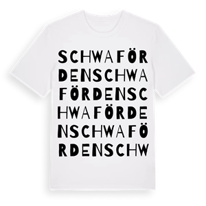 Schwaförden ordlek t-shirt – ekologisk bomull t-shirt från Pinshirt