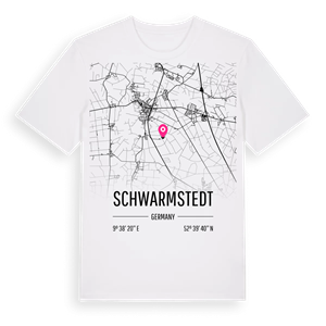 Schwarmstedt karta t-shirt – ekologisk bomull t-shirt från Pinshirt