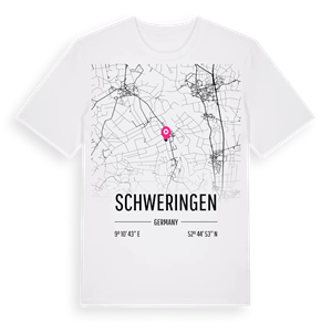 Schweringen karta t-shirt – ekologisk bomull t-shirt från Pinshirt