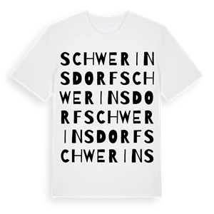 Schwerinsdorf ordlek t-shirt – ekologisk bomull t-shirt från Pinshirt