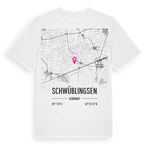 Schwüblingsen karta t-shirt – ekologisk bomull t-shirt från Pinshirt
