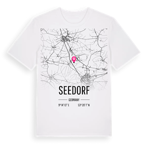 Seedorf karta t-shirt – ekologisk bomull t-shirt från Pinshirt