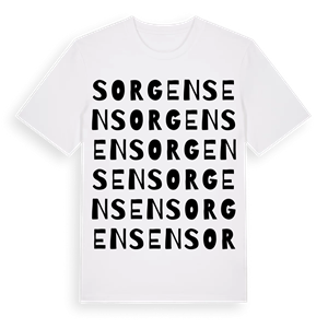 Sorgensen ordlek t-shirt – ekologisk bomull t-shirt från Pinshirt