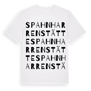 Spahnharrenstätte ordlek t-shirt – ekologisk bomull t-shirt från Pinshirt