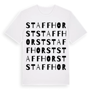 Staffhorst ordlek t-shirt – ekologisk bomull t-shirt från Pinshirt