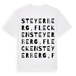 Steyerberg, Flecken ordlek t-shirt – ekologisk bomull t-shirt från Pinshirt