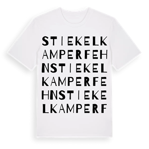 Stiekelkamperfehn ordlek t-shirt – ekologisk bomull t-shirt från Pinshirt