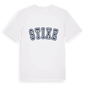 Stixe college t-shirt – ekologisk bomull t-shirt från Pinshirt