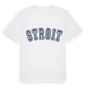 Stroit college t-shirt – ekologisk bomull t-shirt från Pinshirt