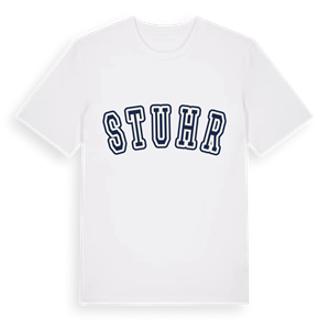 Stuhr college t-shirt – ekologisk bomull t-shirt från Pinshirt