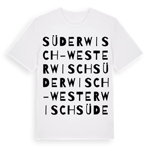 Süderwisch-Westerwisch ordlek t-shirt – ekologisk bomull t-shirt från Pinshirt