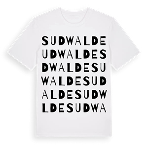 Sudwalde ordlek t-shirt – ekologisk bomull t-shirt från Pinshirt