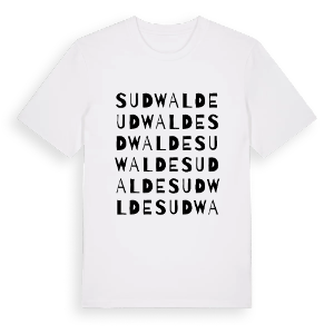 Sudwalde ordlek t-shirt – ekologisk bomull t-shirt från Pinshirt