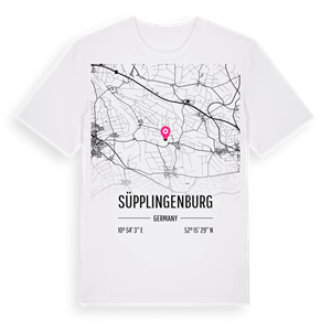 Süpplingenburg karta t-shirt – ekologisk bomull t-shirt från Pinshirt