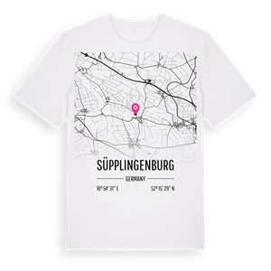 Süpplingenburg karta t-shirt – ekologisk bomull t-shirt från Pinshirt