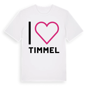 Jag älskar Timmel t-shirt stort tryck – ekologisk bomull t-shirt från Pinshirt