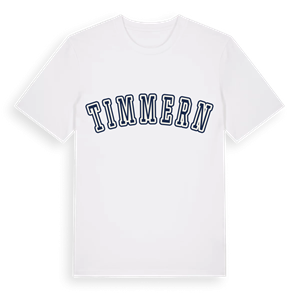 Timmern college t-shirt – ekologisk bomull t-shirt från Pinshirt