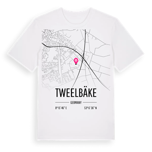 Tweelbäke karta t-shirt – ekologisk bomull t-shirt från Pinshirt