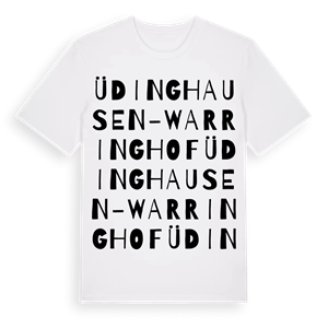 Üdinghausen-Warringhof ordlek t-shirt – ekologisk bomull t-shirt från Pinshirt