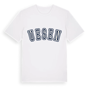 Uesen college t-shirt – ekologisk bomull t-shirt från Pinshirt