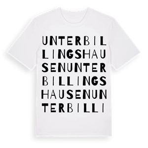 Unterbillingshausen ordlek t-shirt – ekologisk bomull t-shirt från Pinshirt