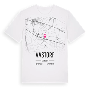 Vastorf karta t-shirt – ekologisk bomull t-shirt från Pinshirt